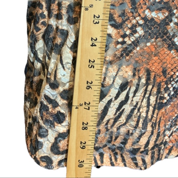 Leopard Semitransparent Brown Orange and beige Colours  Mini Dress Size M - Picture 12 of 16